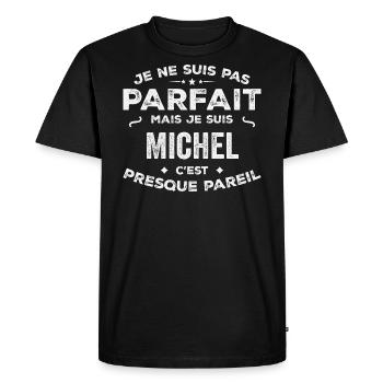 Michel Un Prénom, Une Histoire, Une Personnalité - T-shirt Premium bio Homme - noir - Devant - Nico (187cm)