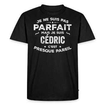 Cédric A first name, a story, a personality - Men's Premium Organic T-Shirt - black - Front - Nico (187cm)