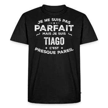 Tiago A first name, a story, a personality - Men's Premium Organic T-Shirt - black - Front - Nico (187cm)