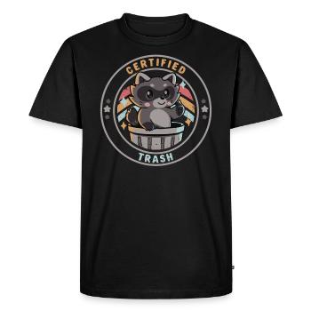 Déchets certifiés - T-shirt Premium bio Homme - noir - Devant - Nico (187cm)