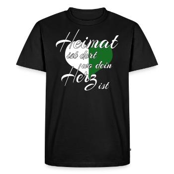 La maison est là où se trouve votre cœur - Saxe - T-shirt Premium bio Homme - noir - Devant - Nico (187cm)