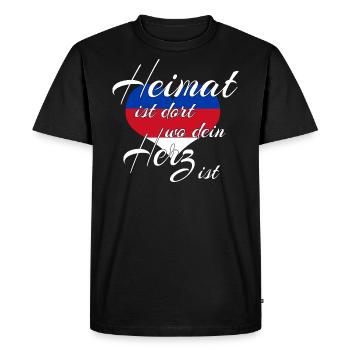 - blue, red, white - Men's Premium Organic T-Shirt - black - Front - Nico (187cm)