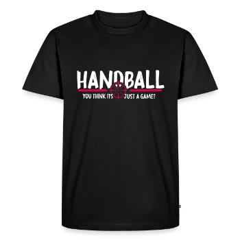 Handball Jump Throw HandballGame Handballer - Men's Premium Organic T-Shirt - black - Front - Nico (187cm)