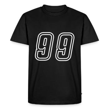 Numéro 99 - T-shirt Premium bio Homme - noir - Devant - Nico (187cm)