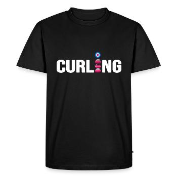 Curling Curling Curling Stone Curl - T-shirt Premium bio Homme - noir - Devant - Nico (187cm)