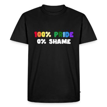 Pride Party People LGBT "No Shame" - Men's Premium Organic T-Shirt - black - Front - Nico (187cm)