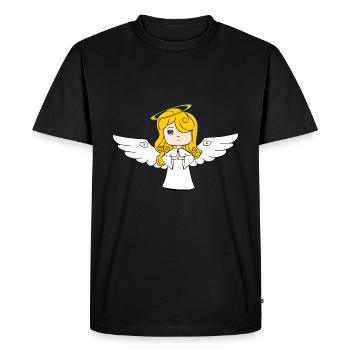 Blond angel with blue eyes - Men's Premium Organic T-Shirt - black - Front - Nico (187cm)