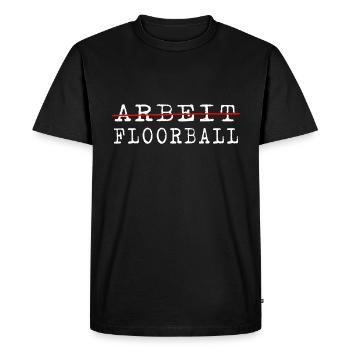 Floorball floorball « Floorball-life » - T-shirt Premium bio Homme - noir - Devant - Nico (187cm)