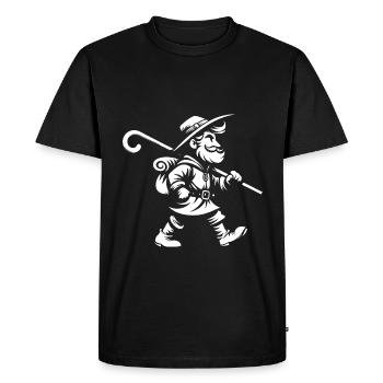 Funny hiker comic design – nature with fun - Men's Premium Organic T-Shirt - black - Front - Nico (187cm)