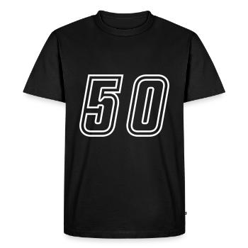 50 Number number - Men's Premium Organic T-Shirt - black - Front - Nico (187cm)