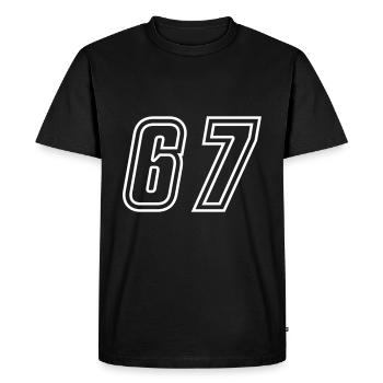 67 Numéro de numéro - T-shirt Premium bio Homme - noir - Devant - Nico (187cm)