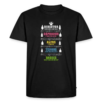 T-shirt de chef d'orchestre ou pour chef de choeur - T-shirt Premium bio Homme - noir - Devant - Nico (187cm)