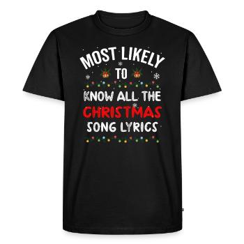 Le plus susceptible de connaître toutes les paroles de la chanson de Noël - T-shirt Premium bio Homme - noir - Devant - Nico (187cm)