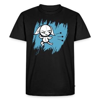 Funny Cute Vodoo Doll Fighting Back - Men's Premium Organic T-Shirt - black - Front - Nico (187cm)