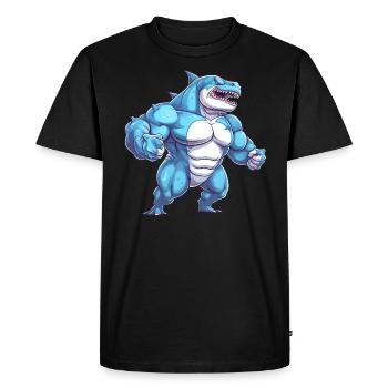 Bodybuilder Shark - T-shirt Premium bio Homme - noir - Devant - Nico (187cm)