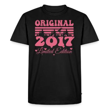 Cadeau 7e Anniversaire 2017 Femme | Né en 2017 - T-shirt Premium bio Homme - noir - Devant - Nico (187cm)