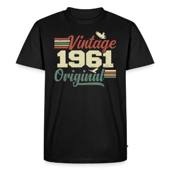 Vintage 1961 Cadeau Anniversaire 1961 Retro - T-shirt Premium bio Homme - noir - Devant - Nico (187cm)
