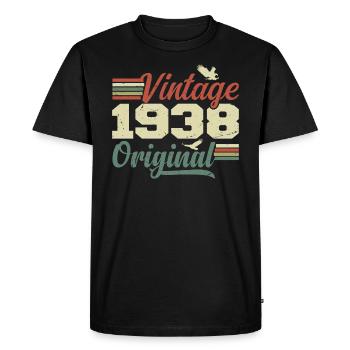 Vintage 1938 Cadeau Anniversaire 1938 Retro - T-shirt Premium bio Homme - noir - Devant - Nico (187cm)
