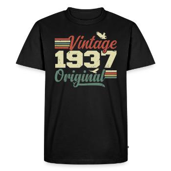 Vintage 1937 Cadeau Anniversaire 1937 Retro - T-shirt Premium bio Homme - noir - Devant - Nico (187cm)