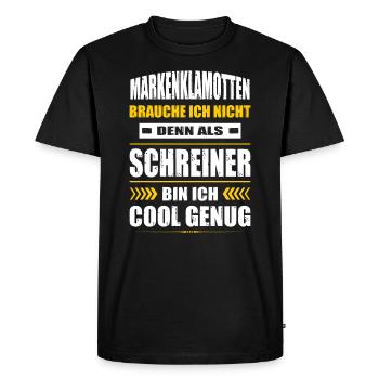 Markenklamotten Brauche Ich Nicht Schreiner - Männer Premium Bio T-Shirt - Schwarz - Vorne - Nico (187cm)