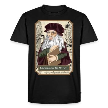 Léonard de Vinci - T-shirt Premium bio Homme - noir - Devant - Nico (187cm)