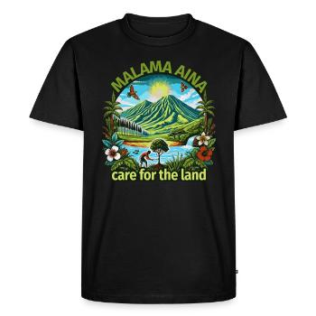 Malama Aina - Care for the Land Hawaiian Design - Men's Premium Organic T-Shirt - black - Front - Nico (187cm)