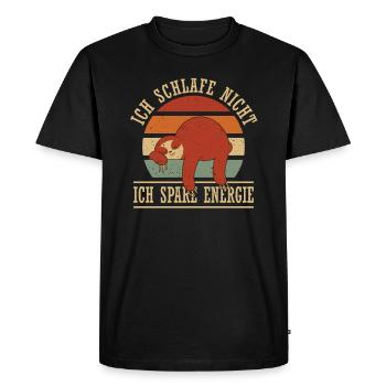 Ich Schlafe Nicht Ich Spare Energie Faultier - Männer Premium Bio T-Shirt - Schwarz - Vorne - Nico (187cm)