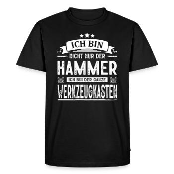 Ich Bin Nicht Nur Der Hammer Werkzeugkasten Ironie - Männer Premium Bio T-Shirt - Schwarz - Vorne - Nico (187cm)
