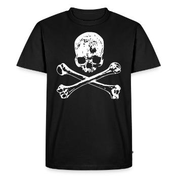Crâne et os - T-shirt Premium bio Homme - noir - Devant - Nico (187cm)
