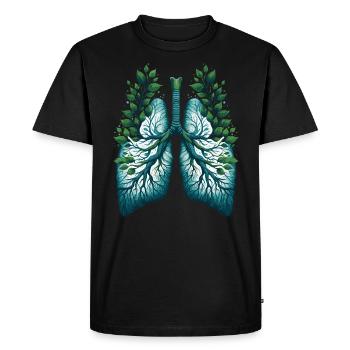 Nature Lungs Earth Green Eco Health Design - Men's Premium Organic T-Shirt - black - Front - Nico (187cm)