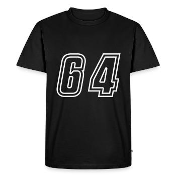 64 Number number - Men's Premium Organic T-Shirt - black - Front - Nico (187cm)