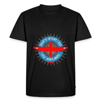 Avion de transport pilote hélicoptère - T-shirt Premium bio Homme - noir - Devant - Nico (187cm)