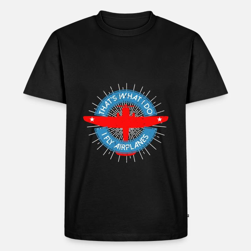 Pilot Hubschrauber Transportflieger Geschenk - Männer Premium Bio T-Shirt - Schwarz