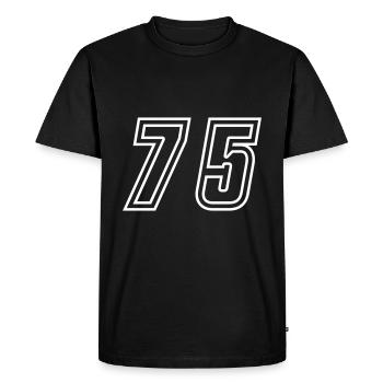Numéro 75 - T-shirt Premium bio Homme - noir - Devant - Nico (187cm)