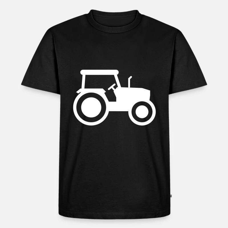 Traktor icon Silhouette - Männer Premium Bio T-Shirt - Schwarz