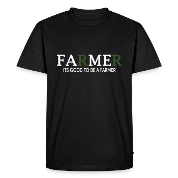 Tracteur Conducteur de tracteur « Farmer-Fame » Ferme - T-shirt Premium bio Homme - noir - Devant - Nico (187cm)