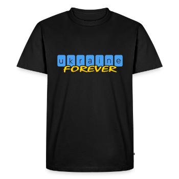 UKRAINE "ukraine forever" slava ukraini - Men's Premium Organic T-Shirt - black - Front - Nico (187cm)