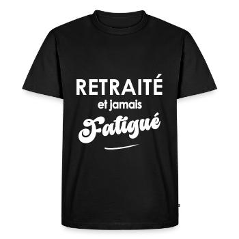cadeau retraite homme retraiét jamais fatigué - T-shirt Premium bio Homme - noir - Devant - Nico (187cm)