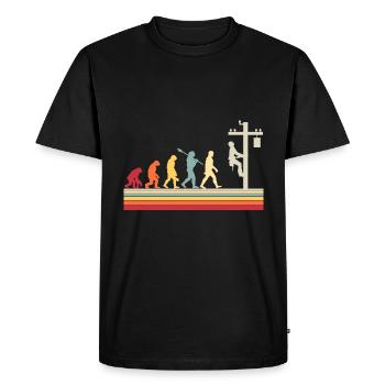 Électricien Human Evolution Vintage Lineman - T-shirt Premium bio Homme - noir - Devant - Nico (187cm)