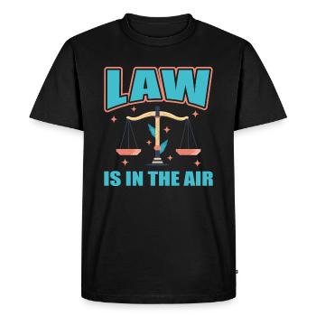Law Is In The Air | Avocat étudiant en droit Cadeau - T-shirt Premium bio Homme - noir - Devant - Nico (187cm)