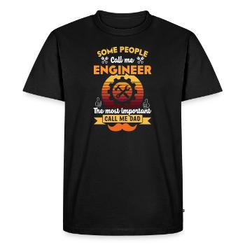Some People Call Me Engineer - Funny Dad - Men's Premium Organic T-Shirt - black - Front - Nico (187cm)