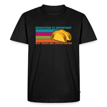 Chemise Tacos Drôle - Les Tacos Sont Importants - T-shirt Premium bio Homme - noir - Devant - Nico (187cm)