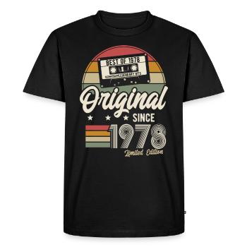 Original seit 1978 Vintage Retro Geburtstag - Männer Premium Bio T-Shirt - Schwarz - Vorne - Nico (187cm)