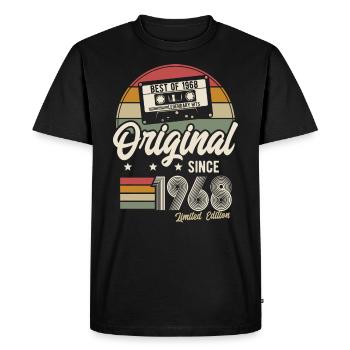 Original since 1968 Retro Vintage Birthday - Men's Premium Organic T-Shirt - black - Front - Nico (187cm)