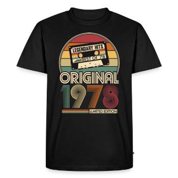 Jahrgang 1978 geboren Original Geburtstag Geschenk - Männer Premium Bio T-Shirt - Schwarz - Vorne - Nico (187cm)