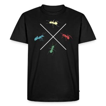 fourmis fourmis amies colonie de fourmis colorées - T-shirt Premium bio Homme - noir - Devant - Nico (187cm)