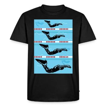 Natation Natation Natation Natation Sports nautiques - T-shirt Premium bio Homme - noir - Devant - Nico (187cm)