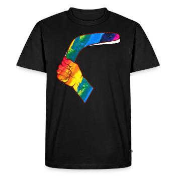 Lanceur de Boomerang - T-shirt Premium bio Homme - noir - Devant - Nico (187cm)