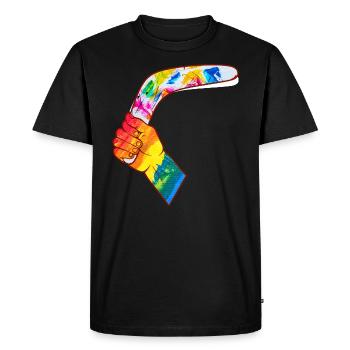Lanceur de Boomerang - T-shirt Premium bio Homme - noir - Devant - Nico (187cm)