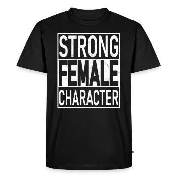 Caractère féminin fort - T-shirt Premium bio Homme - noir - Devant - Nico (187cm)
